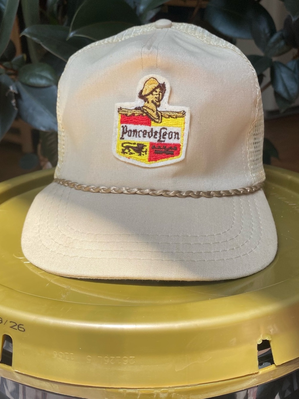 Vintage Ponce De Leon Derby Cap Trucker Hat Rope Brim Patch